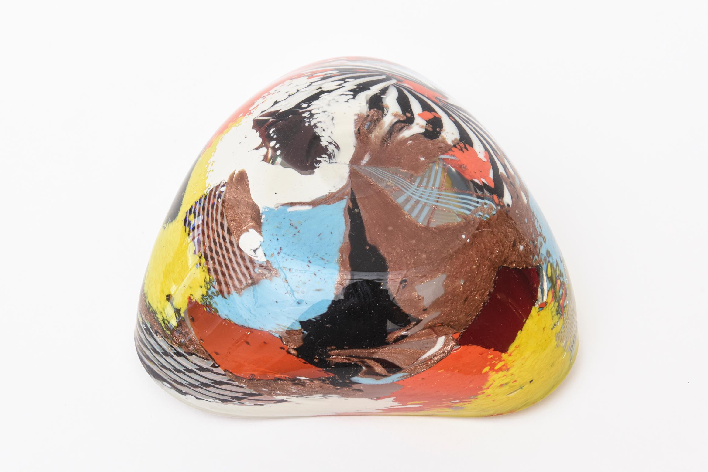 Dino Martens Oriente Murano Multi Colored Glass Bowl Vintage Rare 1