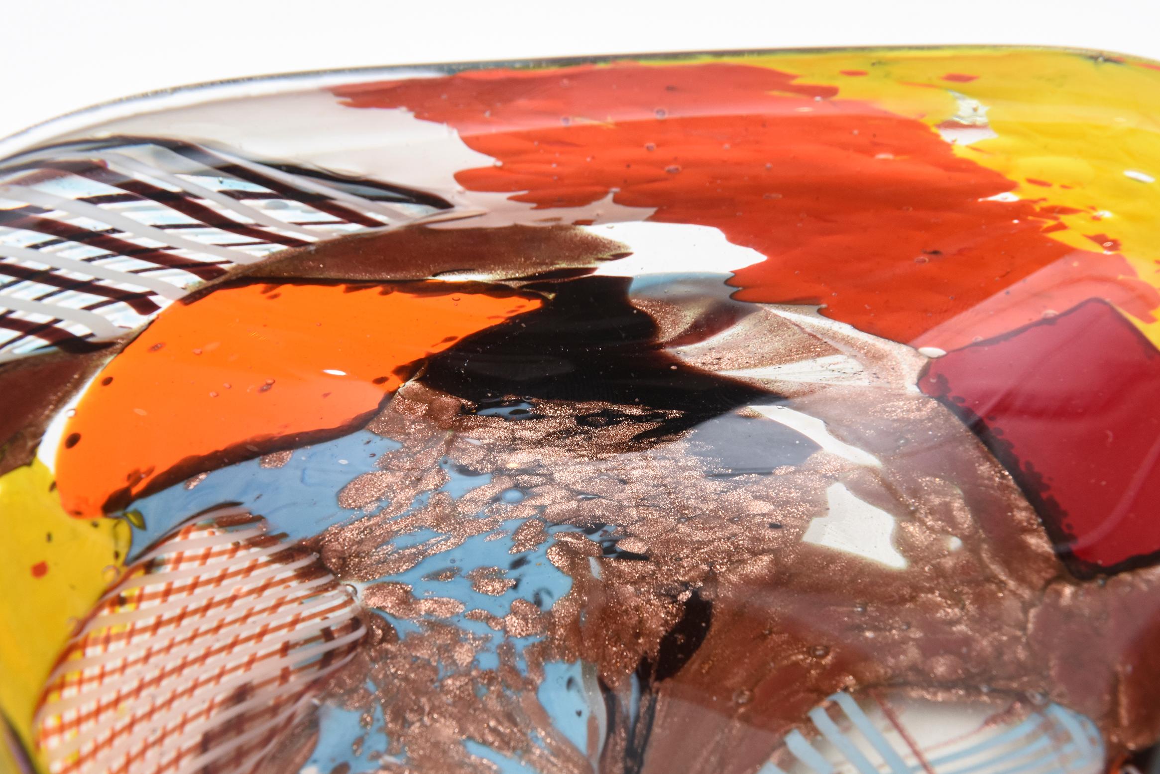 Mid-20th Century Dino Martens Oriente Murano Multi Colored Glass Bowl Vintage Rare