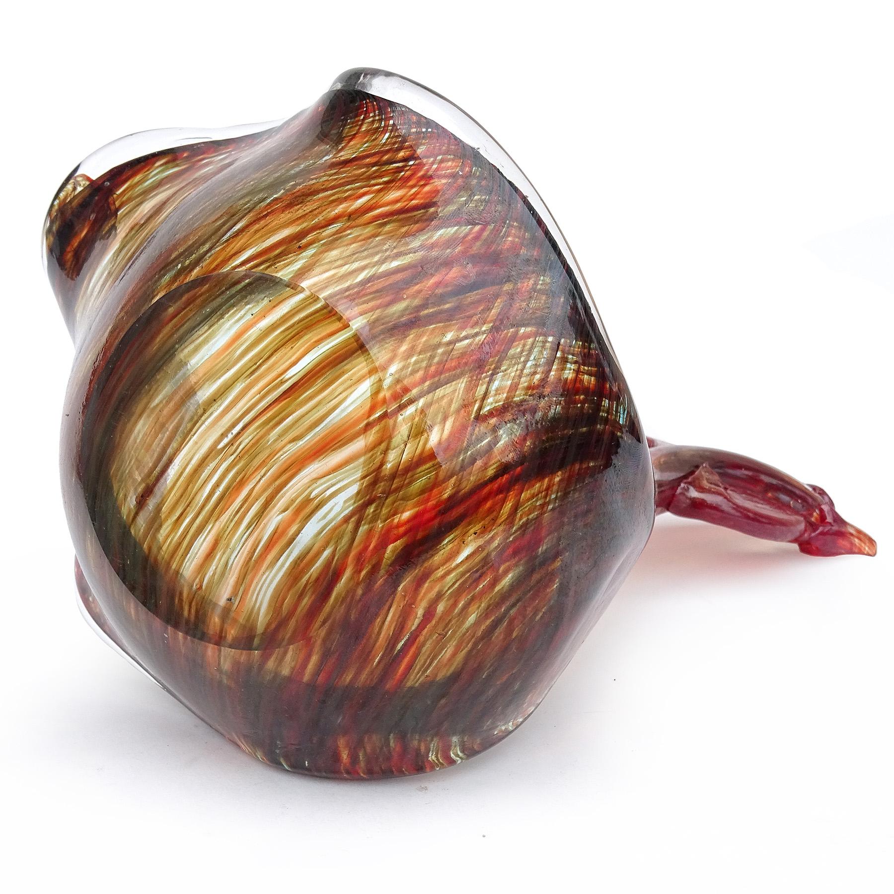 Dino Martens Murano Variegato 1954 Aurene Iridescent Italian Art Glass Bird Bowl For Sale 5