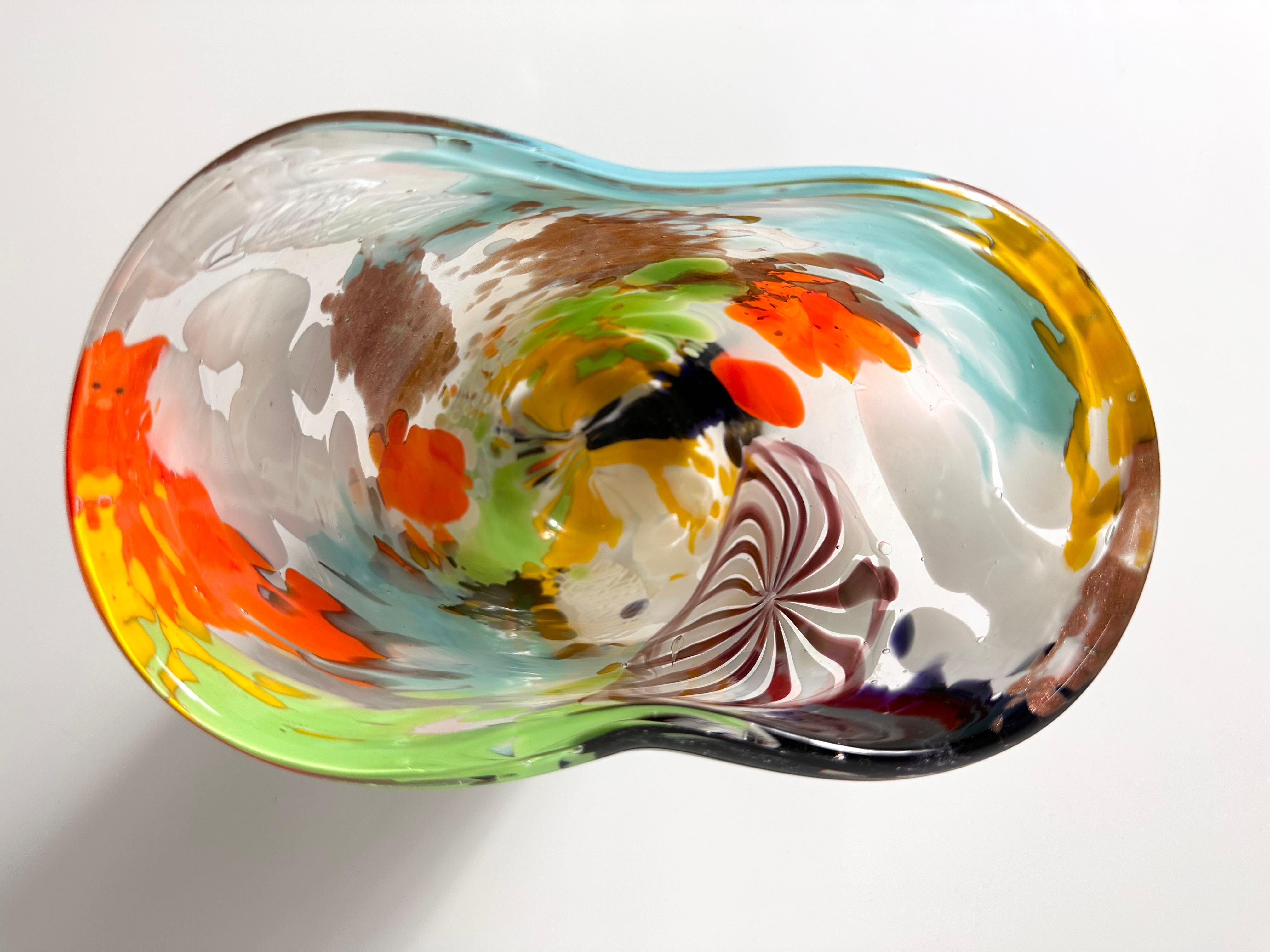 Mid-Century Modern Dino Martens Oriente Glass Vase for Aureliano Toso Murano Italy For Sale