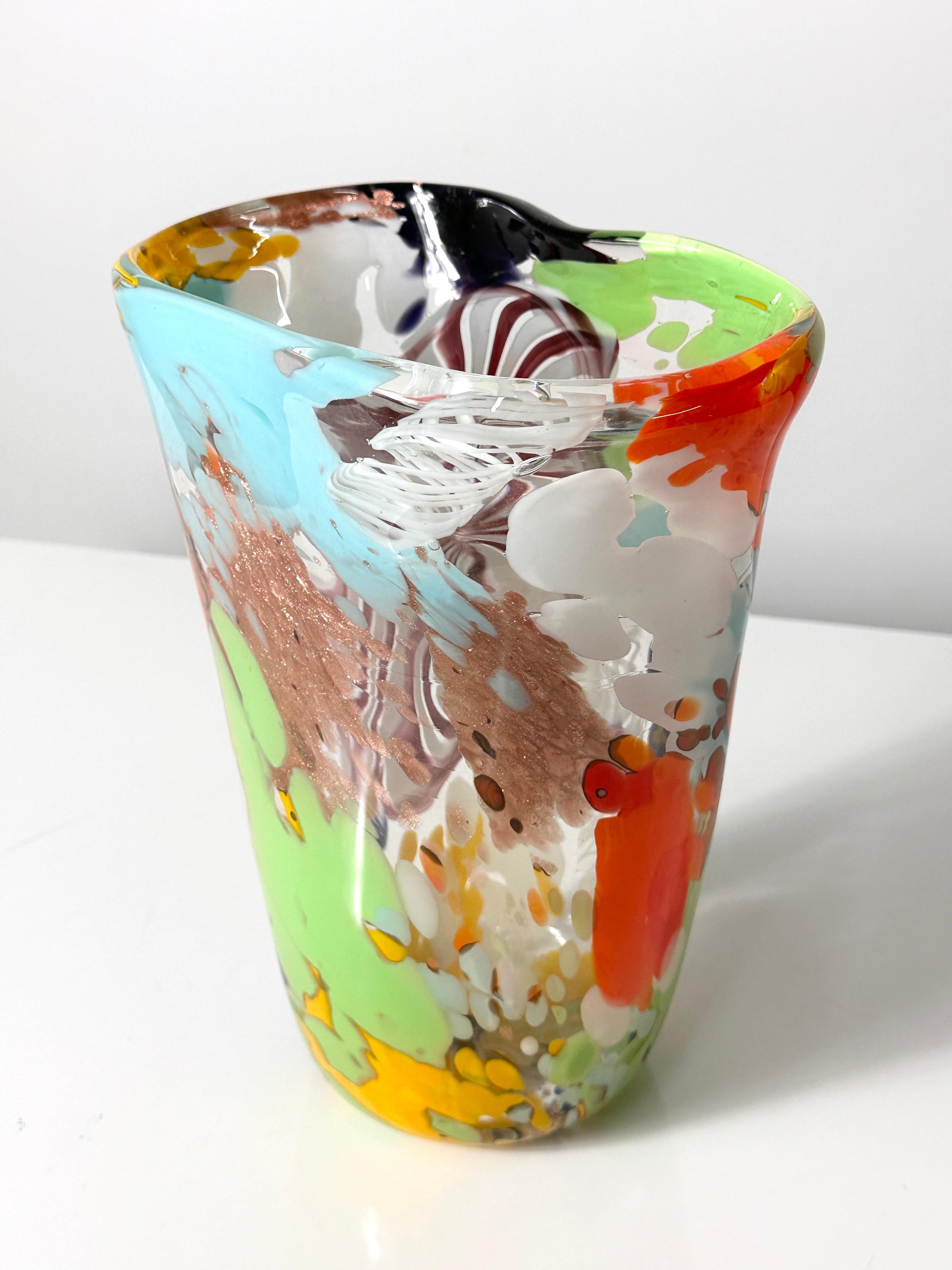 Dino Martens Oriente Glass Vase for Aureliano Toso Murano Italy In Good Condition For Sale In Troy, MI