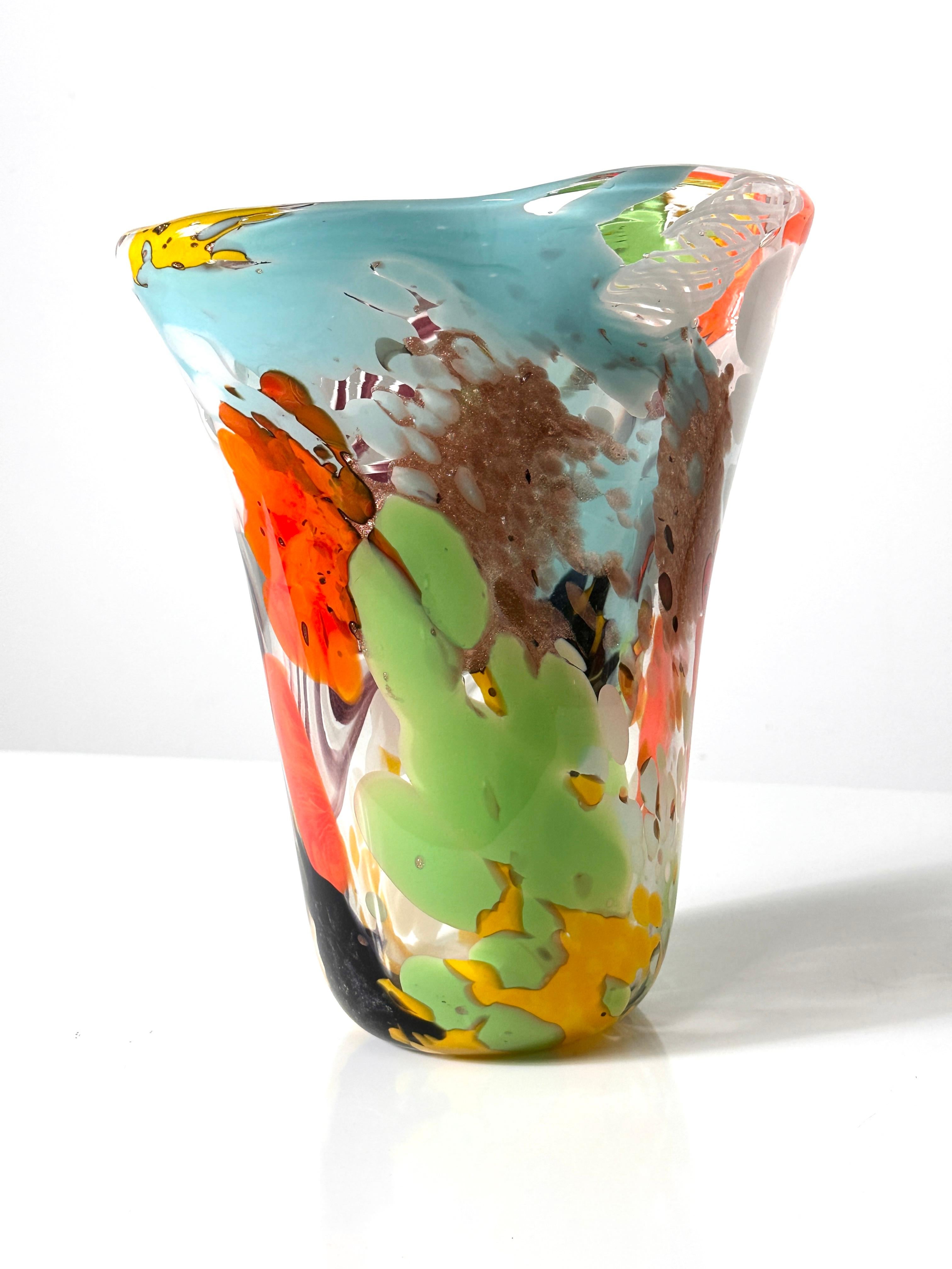 20th Century Dino Martens Oriente Glass Vase for Aureliano Toso Murano Italy For Sale