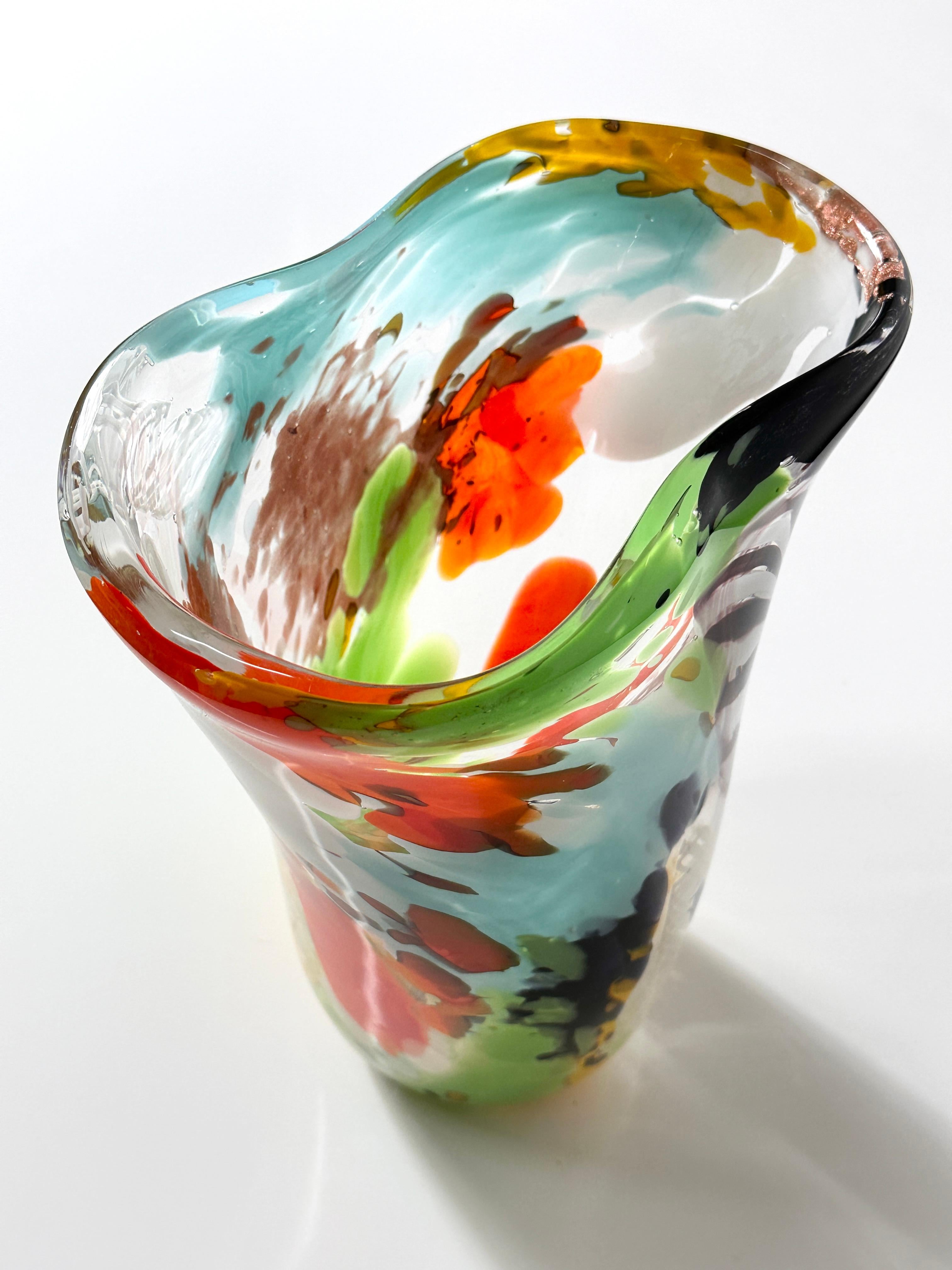 Dino Martens Oriente, Glasvase für Aureliano Toso, Murano, Italien (Glaskunst) im Angebot
