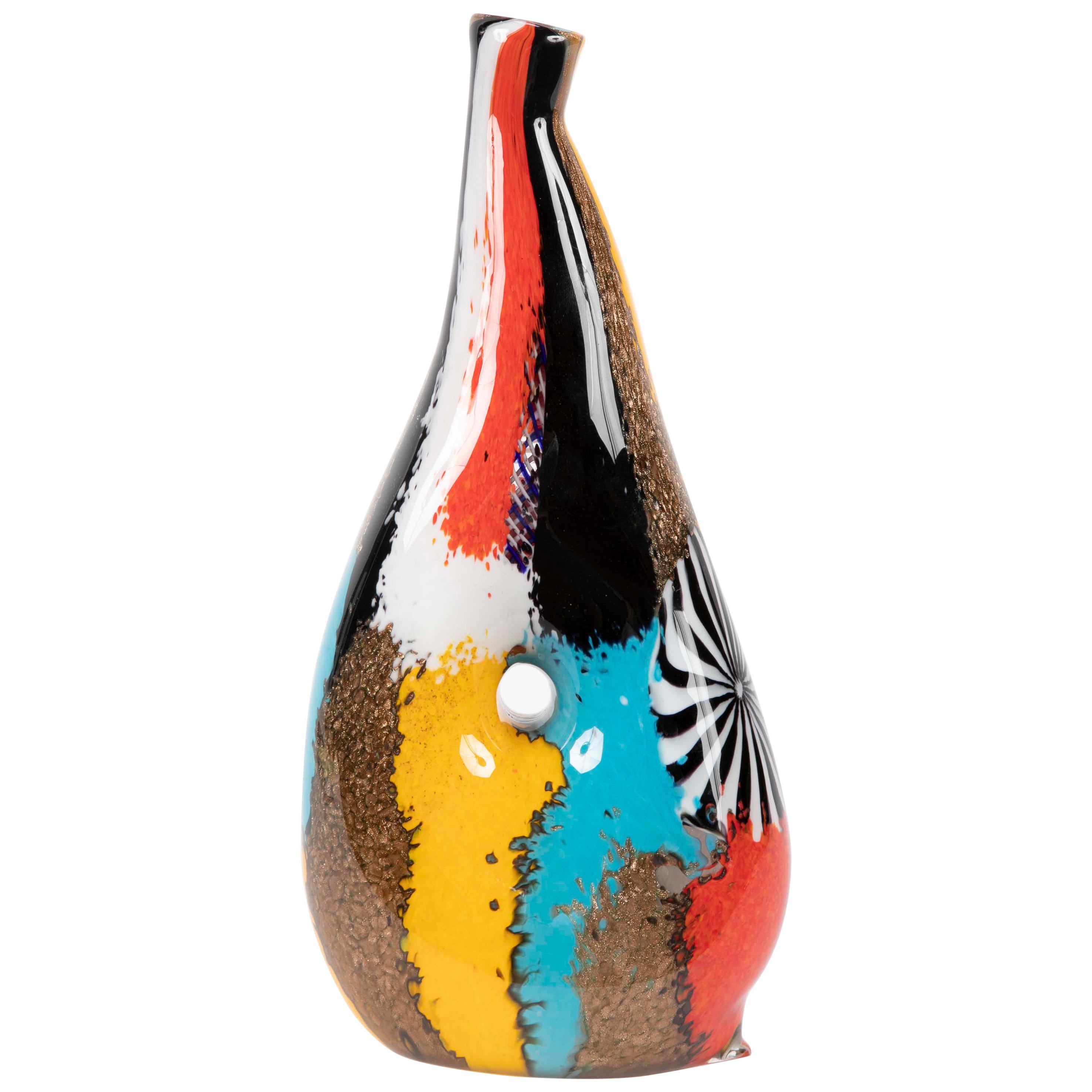 Dino Martens "Oriente" Murano Glass Vase for Aurieliano Toso For Sale