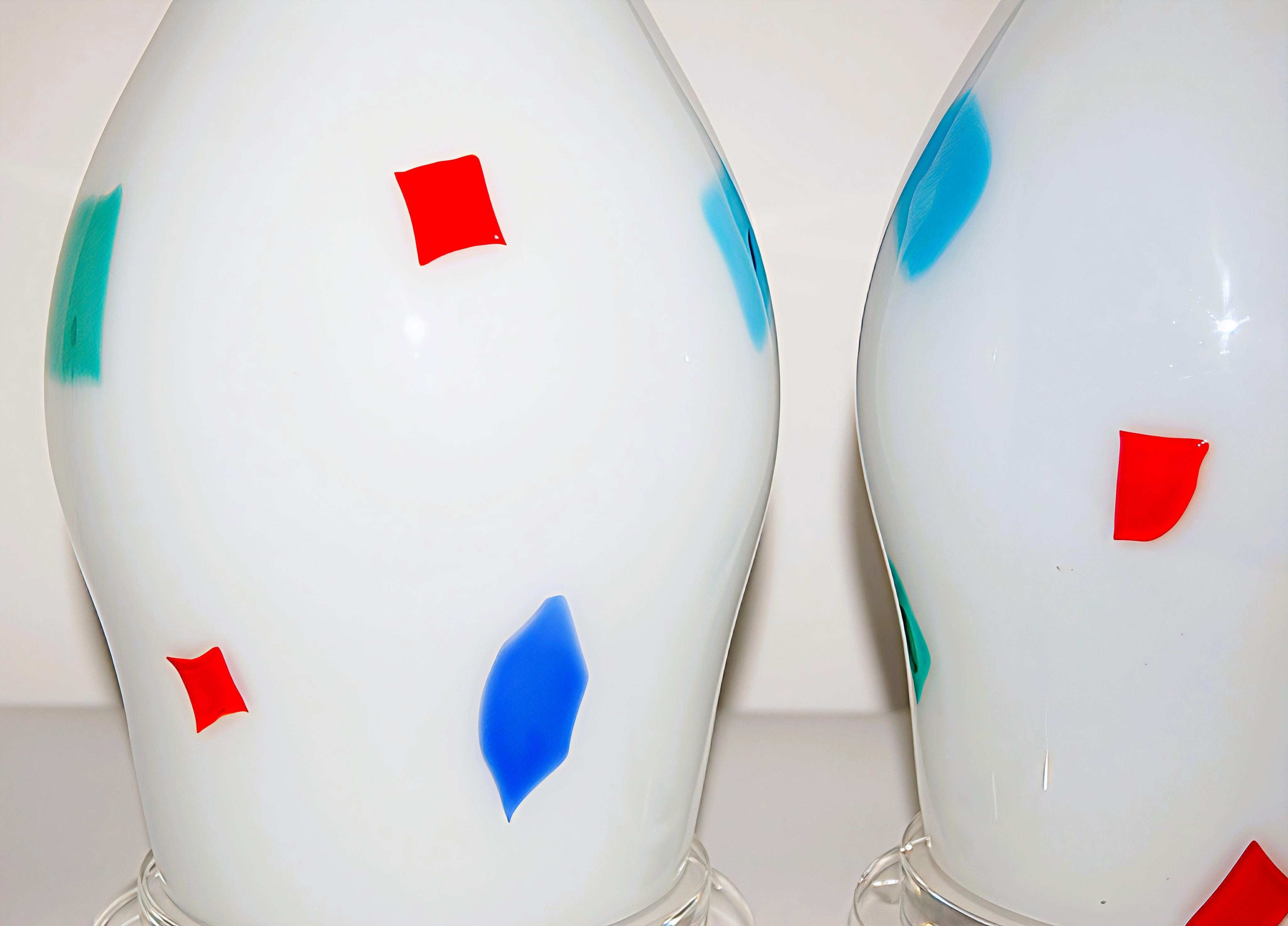 Dino Martens - Paire de lampes Vintage Murano en patchwork Bon état - En vente à Smyrna, GA