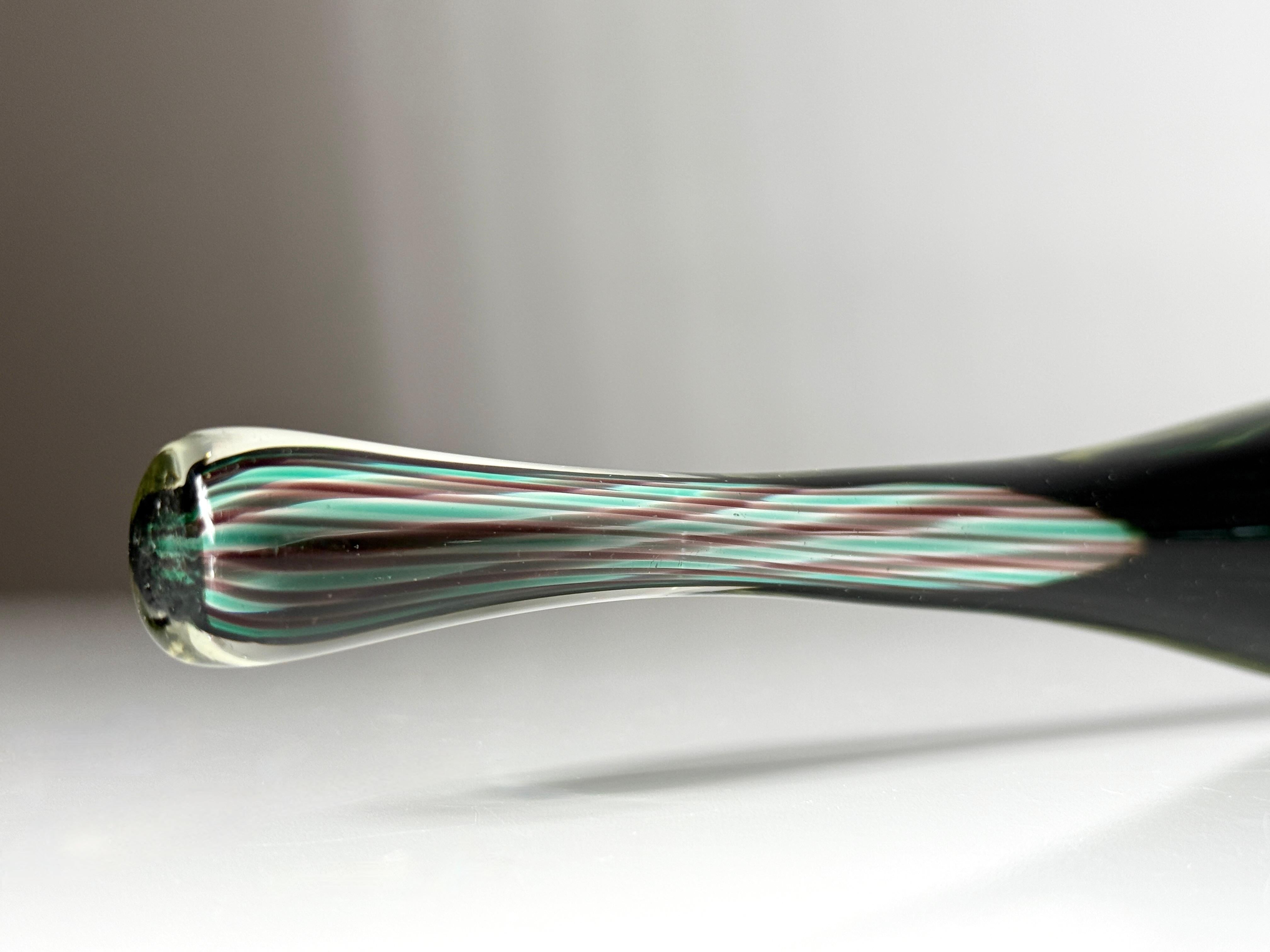 Mid Century Modern Glass Elongated Fish Sculpture by Gino Cenedese Italy 1950s For Sale 1