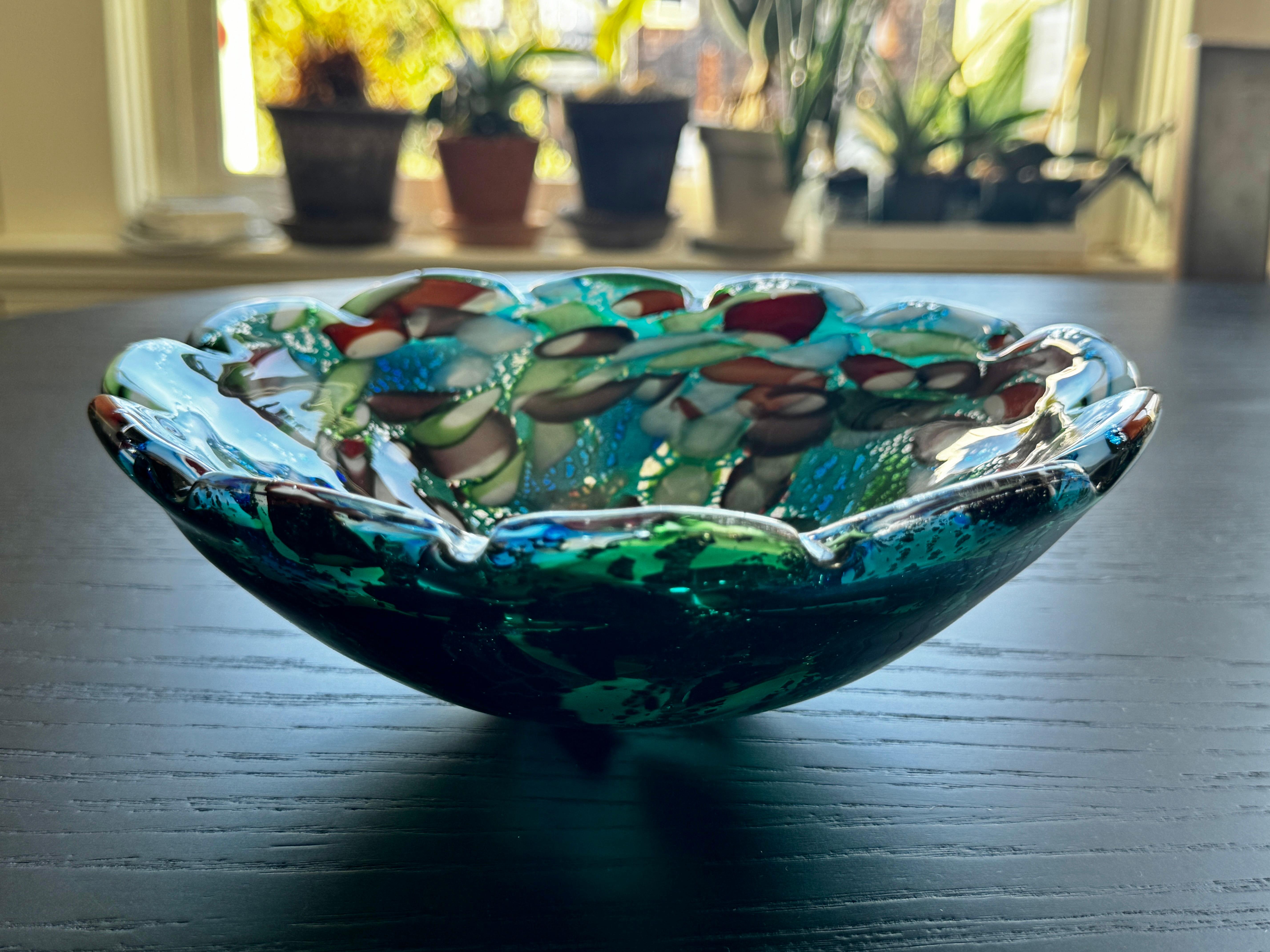 Art Glass Dino Martens Reticulated Glass Bowl  For Sale