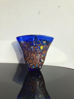 Dino Martens Vase Murano Glas Murrine 1950 Italien