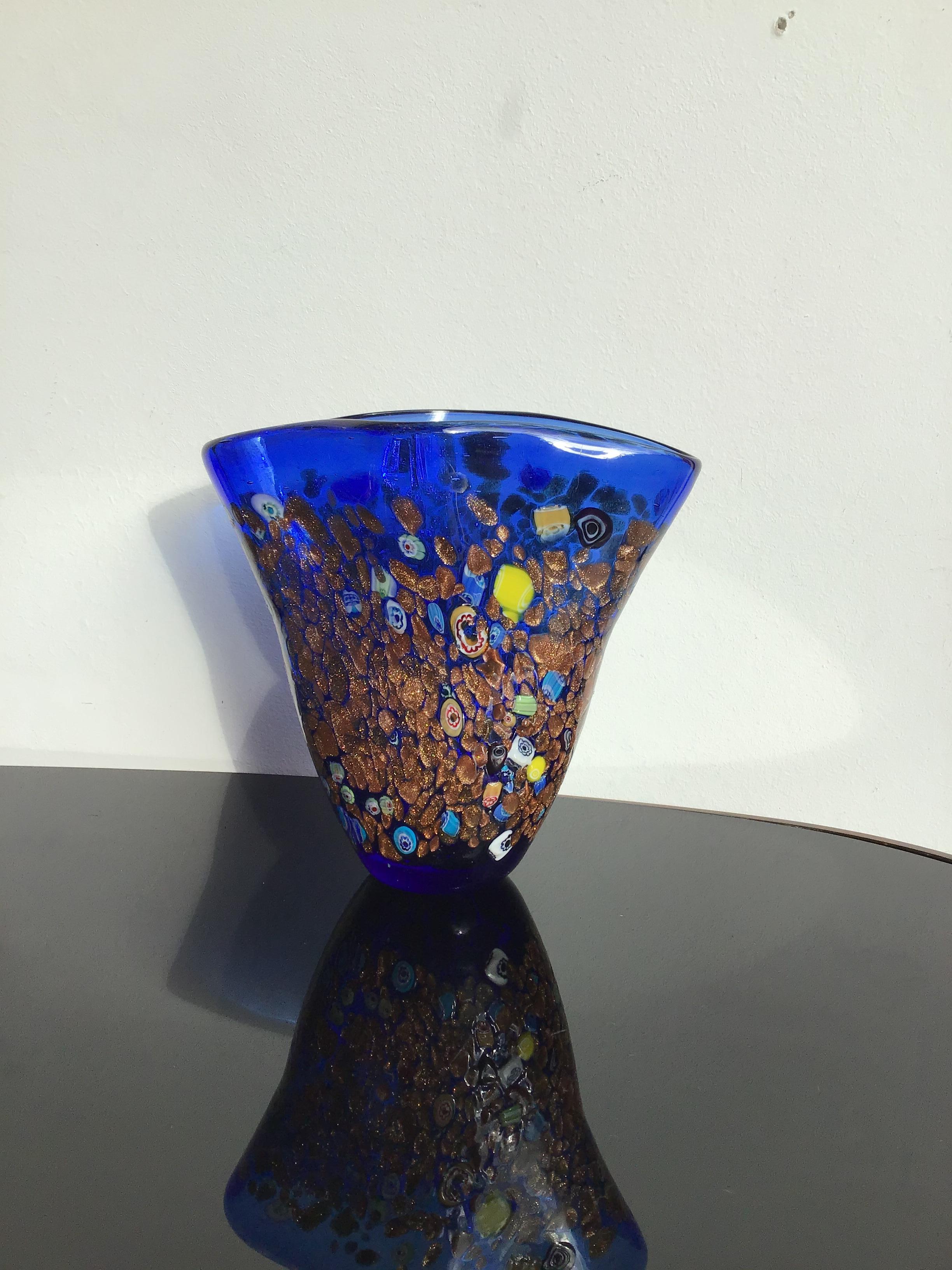 Mid-20th Century Dino Martens Vase Murano Glass Murrine 1950 Italy For Sale