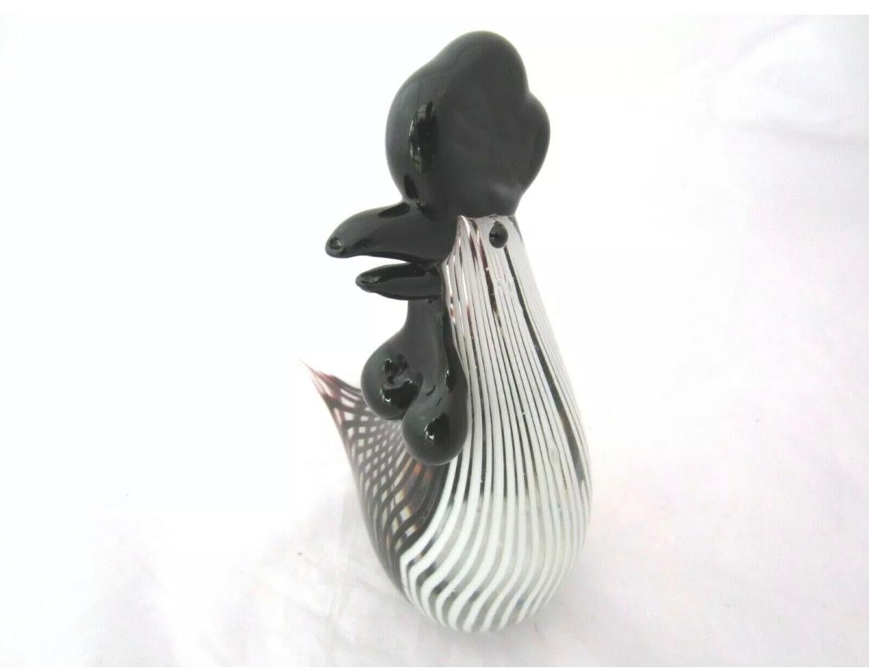 Italian Dino Martens Vintage Murano Art Glass Rooster Midcentury Figural Sculpture Bird