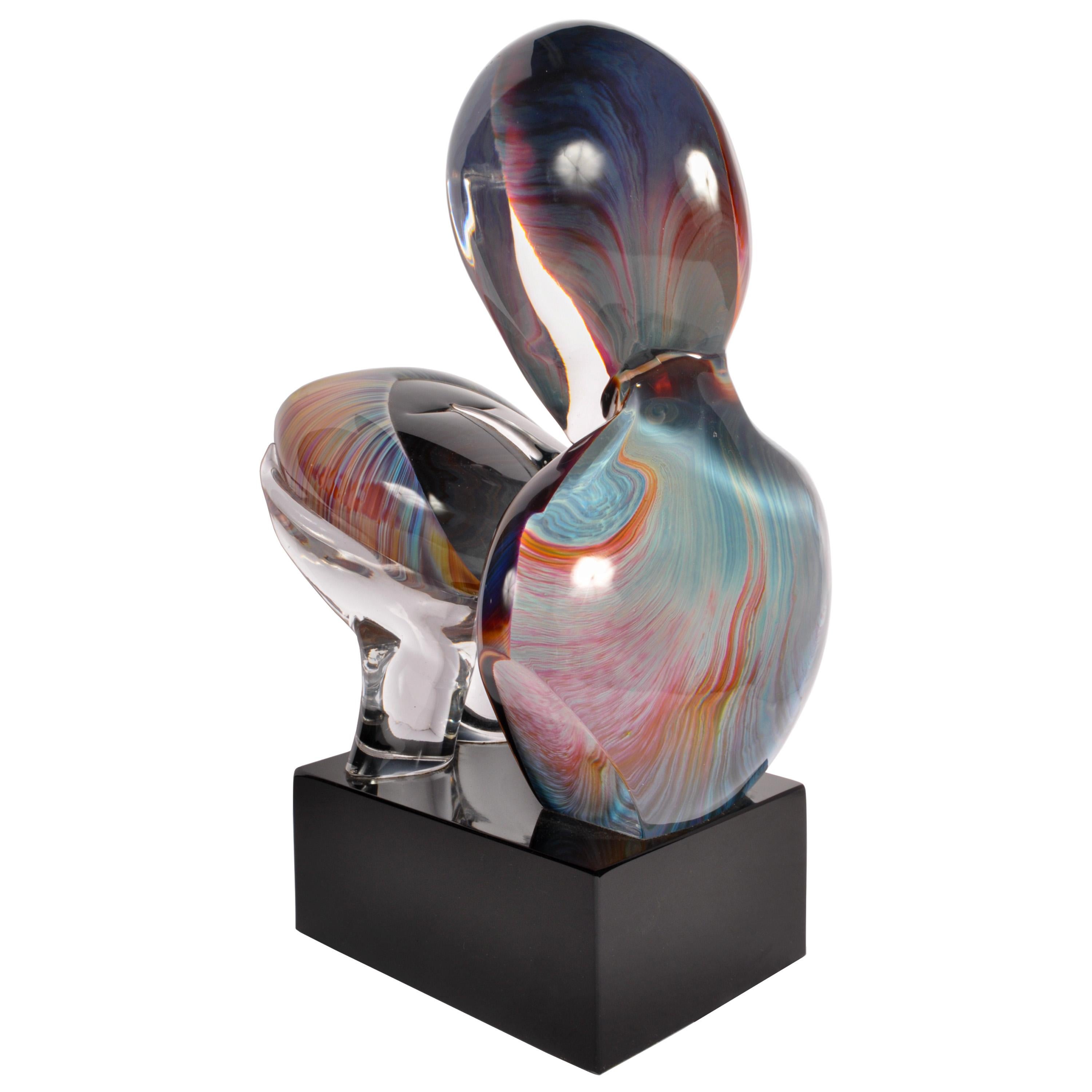 Italian Modernist Handblown Murano Glass Sculpture 
