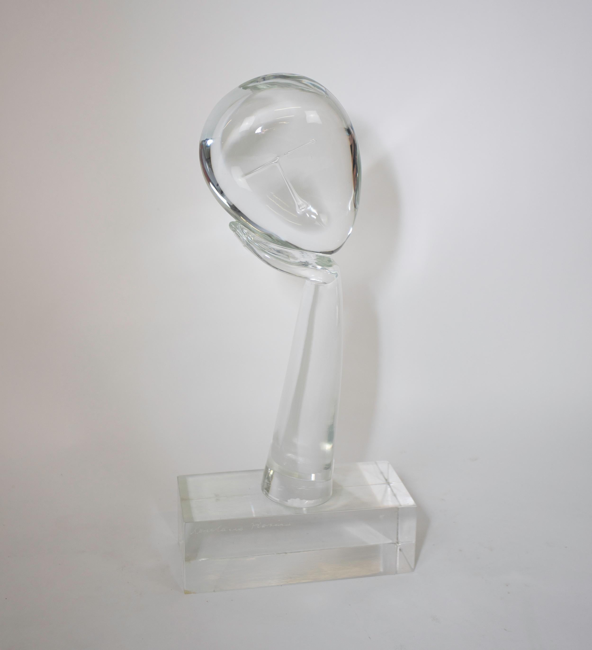 Dino Rosin Figural Glass Sculpture In Good Condition In West Palm Beach, FL