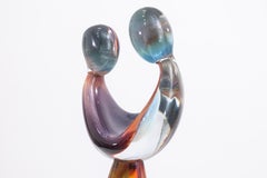 Dino Rosin Maternity Signed Colorful Italian Murano Art Glass Table Sculpture