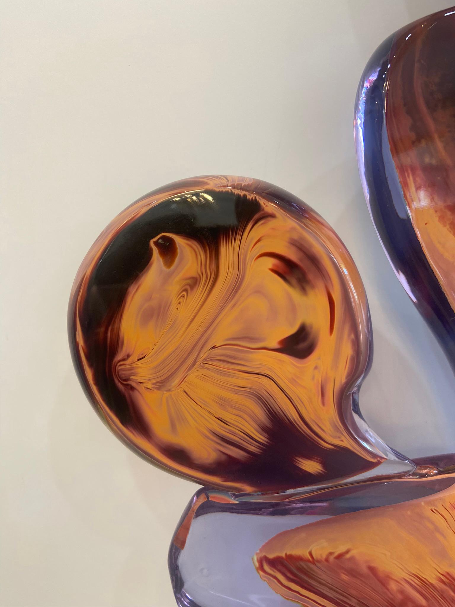 Dino Rosin Murano glass sculpture titled “TWINS” 7