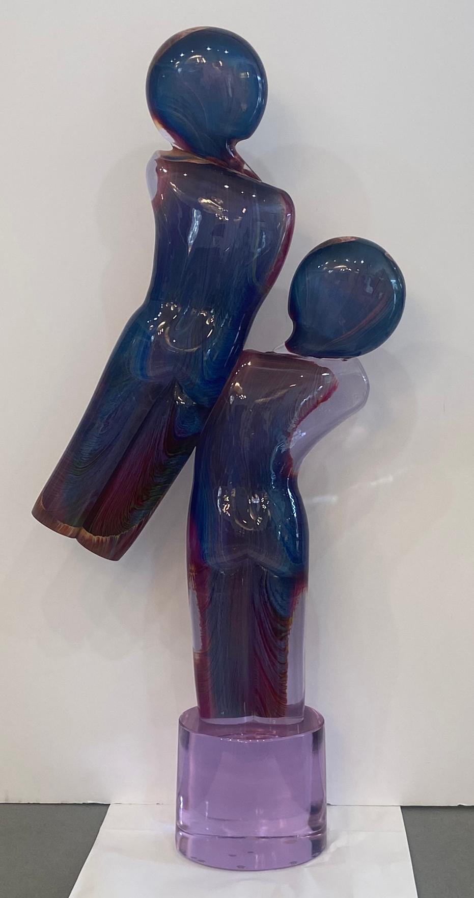 Mid-Century Modern Dino Rosin Murano glass sculpture titled “TWINS”