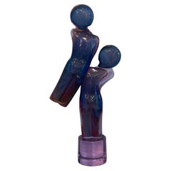 Dino Rosin Murano glass sculpture titled “TWINS”