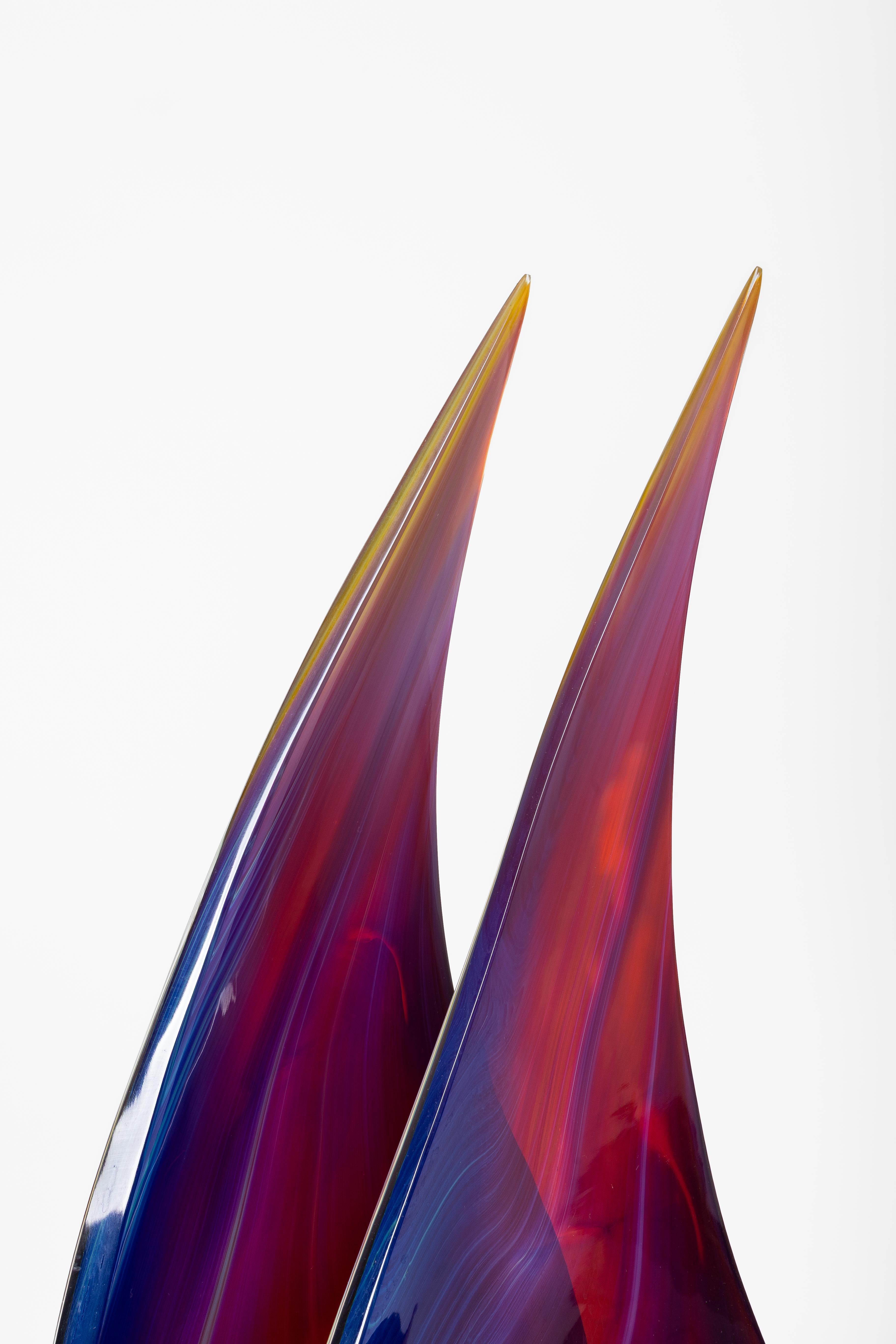 Mid-Century moderno Dino Rosin: Murano sailboat, calcedonia glass sculpture in vendita