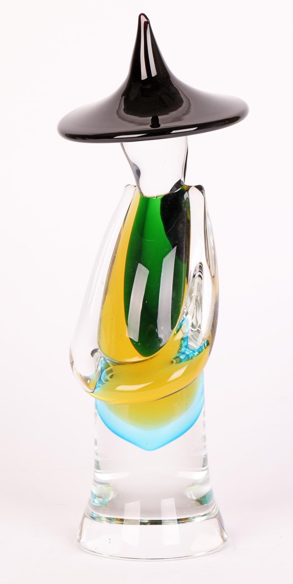 Dino Rosin Murano Sommerso Glass Chinese Figure  3