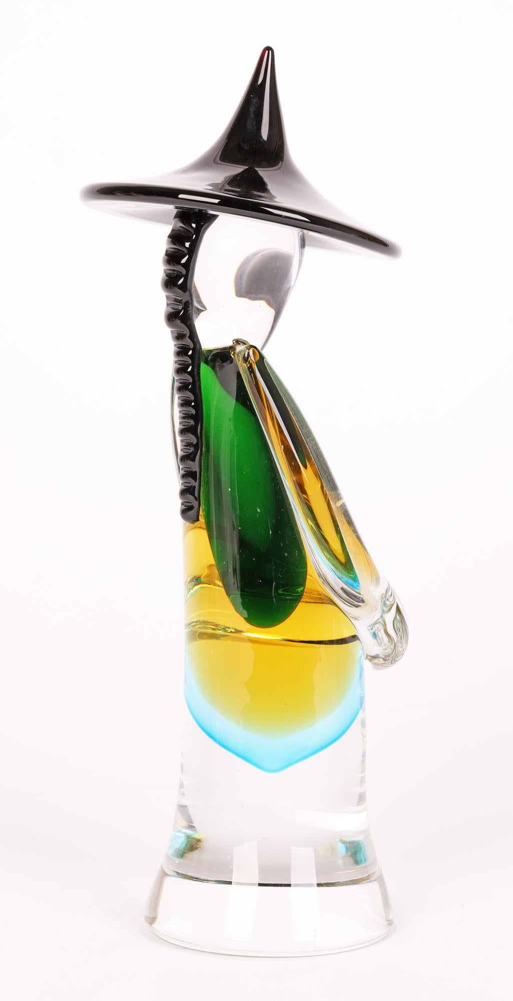 Dino Rosin Murano Sommerso Glass Chinese Figure  7