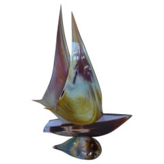 Dino Rosin Studio, Late 20th Century Murano "Sailboat" Sculpture