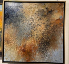 Óleo sobre lienzo enmarcado "Formaciones celestes" Escena abstracta de Dino Savio