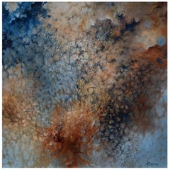 Olio su tela con cornice "Celestial Formations" Scena astratta di Dino Savio