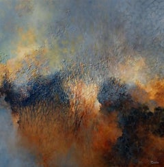 Óleo sobre lienzo enmarcado "Génesis" Escena abstracta de Dino Savio