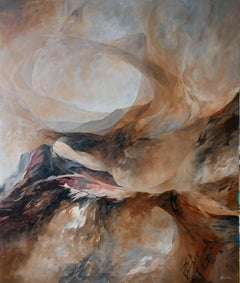 Óleo sobre lienzo enmarcado "Transiciones" Escena abstracta de Dino Savio