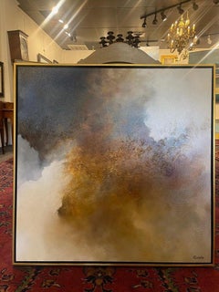 Óleo sobre lienzo enmarcado "Donde empiezan los conceptos" Escena abstracta de Dino Savio