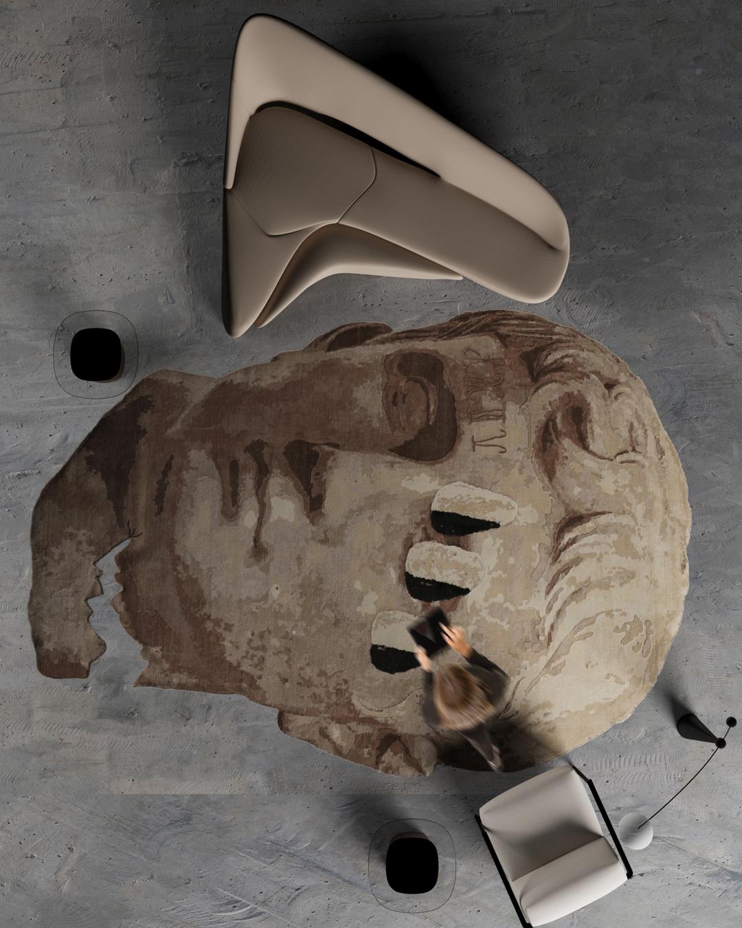 Dinodo Studio Fragment I von Dominik Scharfer, limitierte Auflage, Kunstteppich und Wandteppich (Handgeknüpft) im Angebot