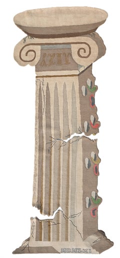 Handgeknüpfter figurativer römischer Teppich & Wandteppich aus Wolle, Seide und Leinen (S)