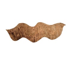 Tapis de course moderne noué à la main dans des tons orange et marron par Kenny Schachter (L)