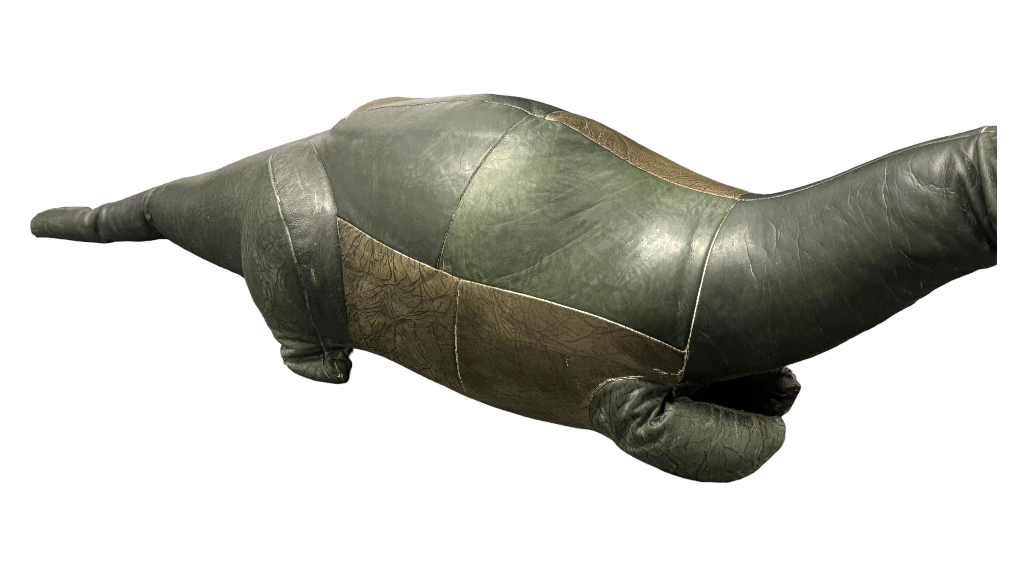 Dinosaurier Pouf Ottoman Fußhocker Poof Pouffe Mad aus Leder, 1970er Jahre im Angebot 8
