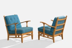 Diö-möbler, Loungestühle, Kiefer, Stoff, Schweden, 1950er Jahre
