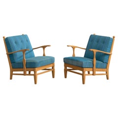 Diö-möbler, Loungestühle, Kiefer, Stoff, Schweden, 1950er Jahre