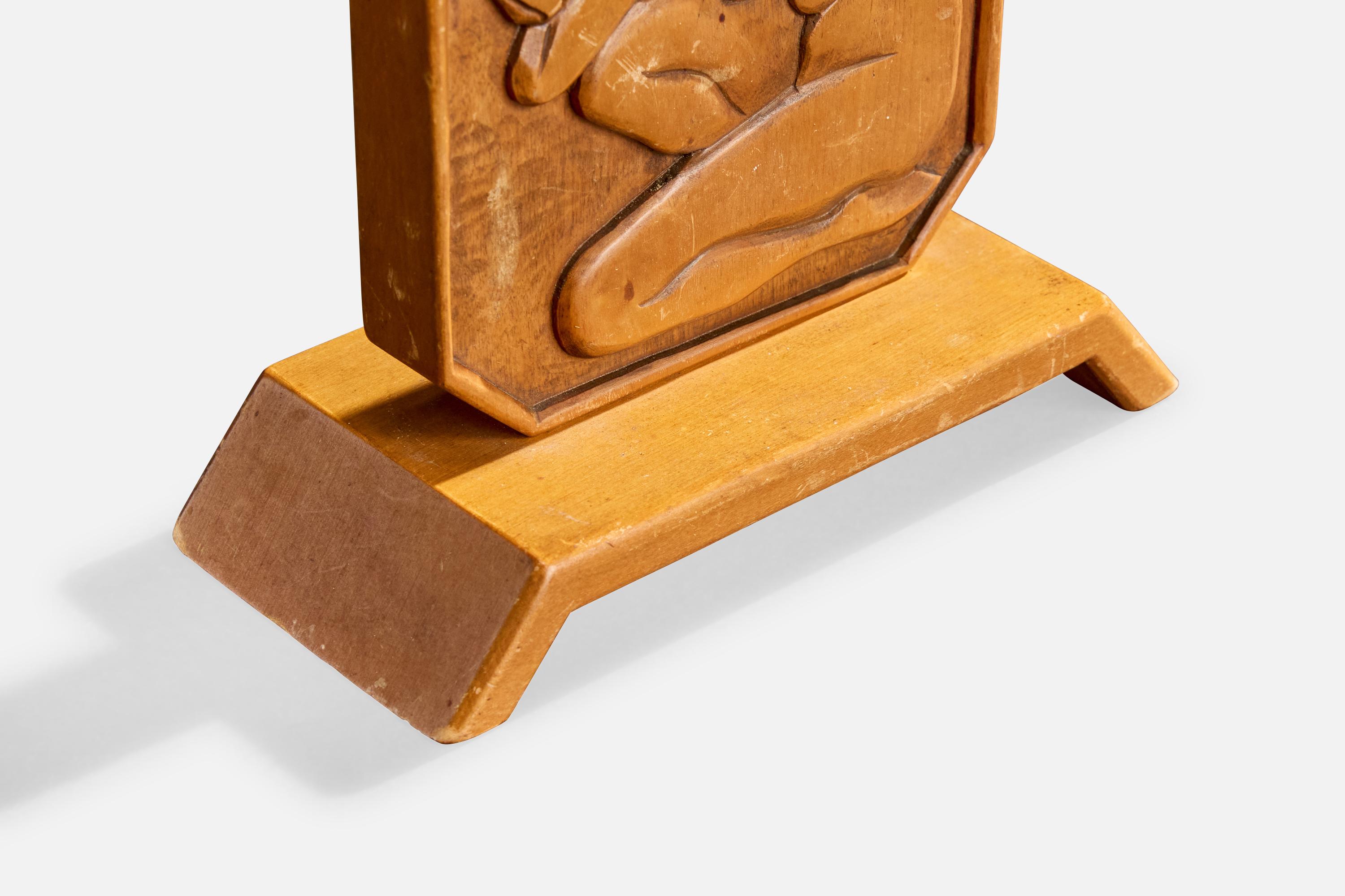 Bois Diö Slöjd, lampe de table, Wood, Suède, années 1940 en vente
