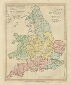 Dioceses of England — Ecclesiastical Map of England, Wilkinson 1801