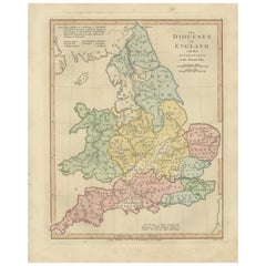 Dioceses of England — Ecclesiastical Map of England, Wilkinson 1801