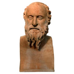 DIOGENES FROM SINOPE PHILOSOPHER TERRACOTTA ERMA BUST 21th Century