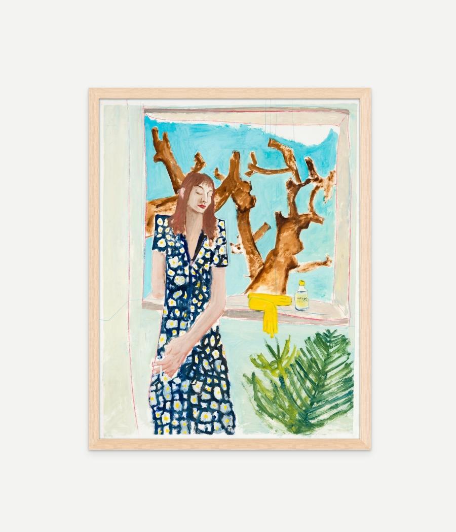 Acabara-se o alcool sanitário, fumava um cigarro. Es ist mehr grün im Haus – Painting von Diogo Barros Pires