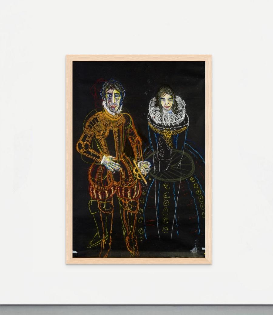 H.H. Sebastian und seine schöne, kühne Ehefrau (Zeitgenössisch), Painting, von Diogo Barros Pires