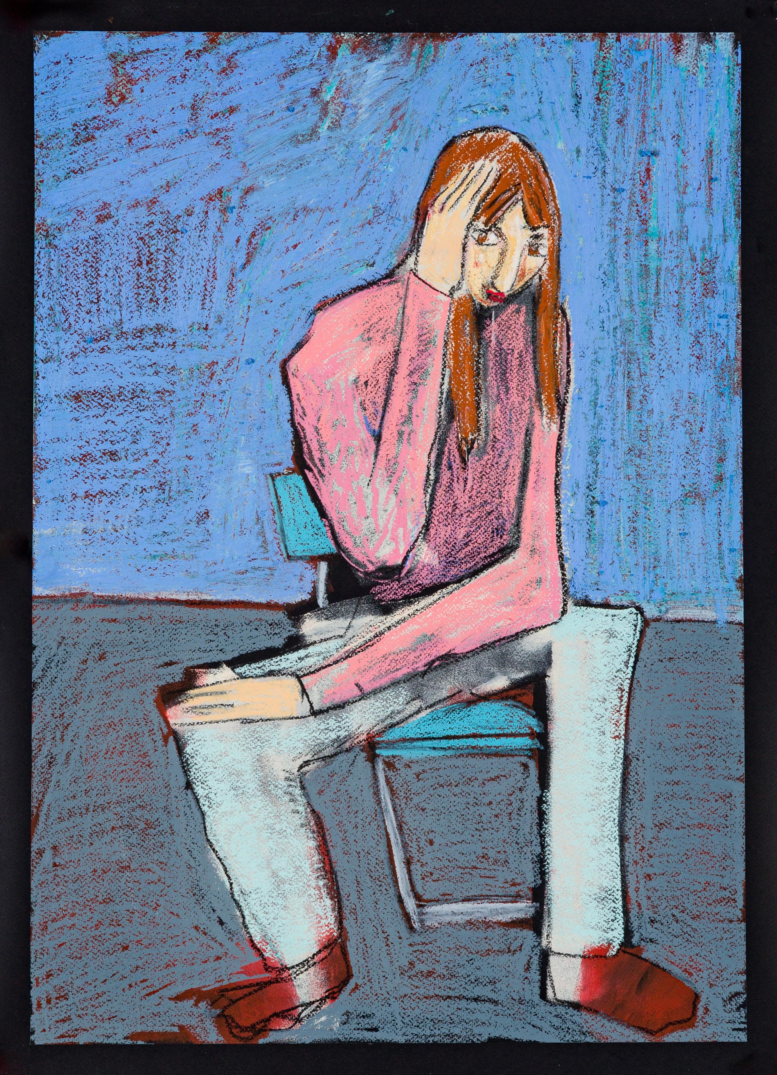 Diogo Barros Pires Figurative Painting – James zweifelte zweifelte, dass sie immer