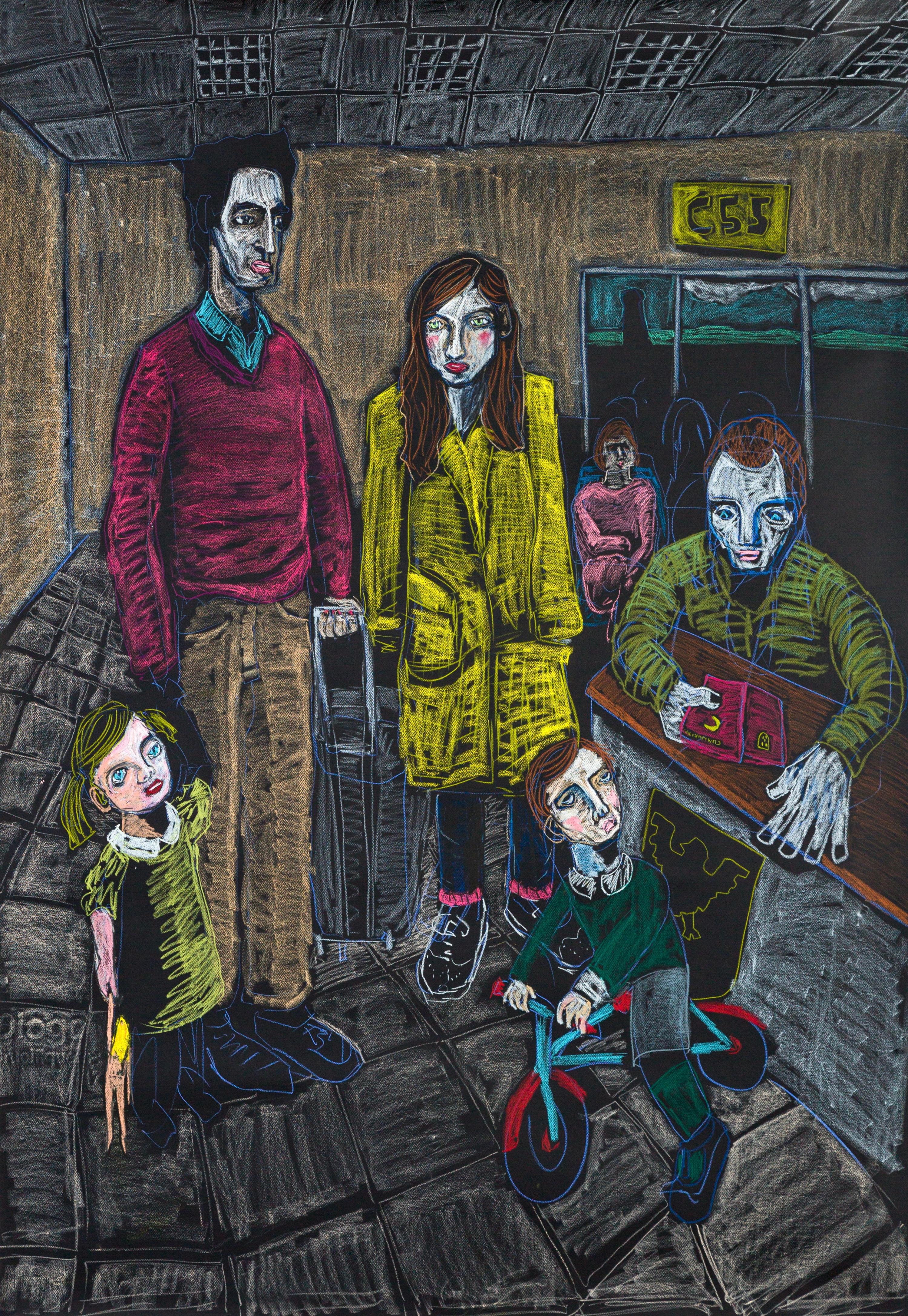 Figurative Painting di Diogo Barros Pires - Controllo passaporti