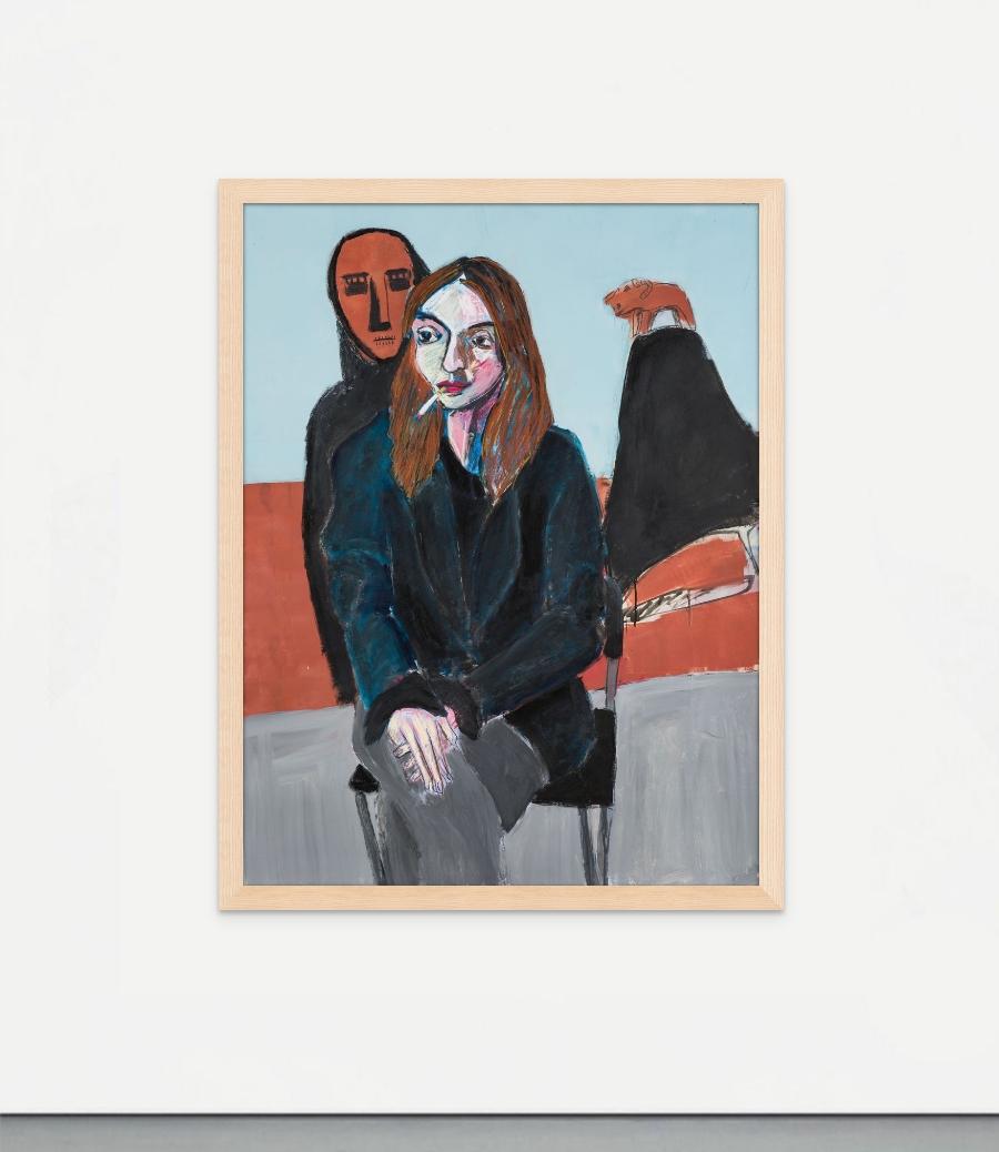 Porträt von ihr im Studio sitzend (Zeitgenössisch), Painting, von Diogo Barros Pires