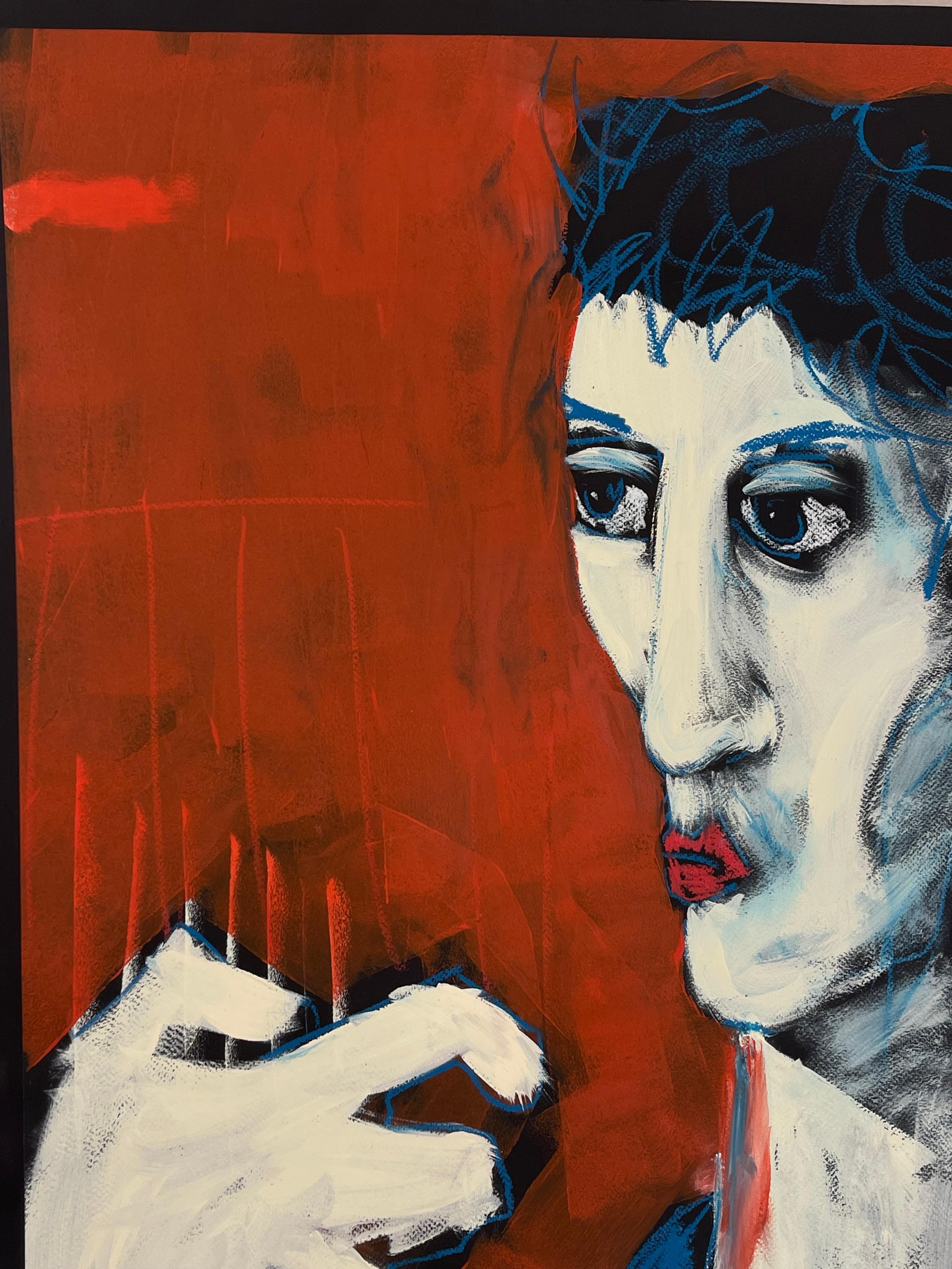 Questo splendido lavoro, acrilico e matita su carta, affascina con i suoi vibranti colori primari. 

Diogo Barros Pires (nato nel 1985) è un artista figurativo contemporaneo di Lisbona. Dopo aver studiato Economia all'Università di Lisbona e una