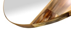 Specchio ovale Diomira in ottone brunito con Corno Italiano, Mod. 4428