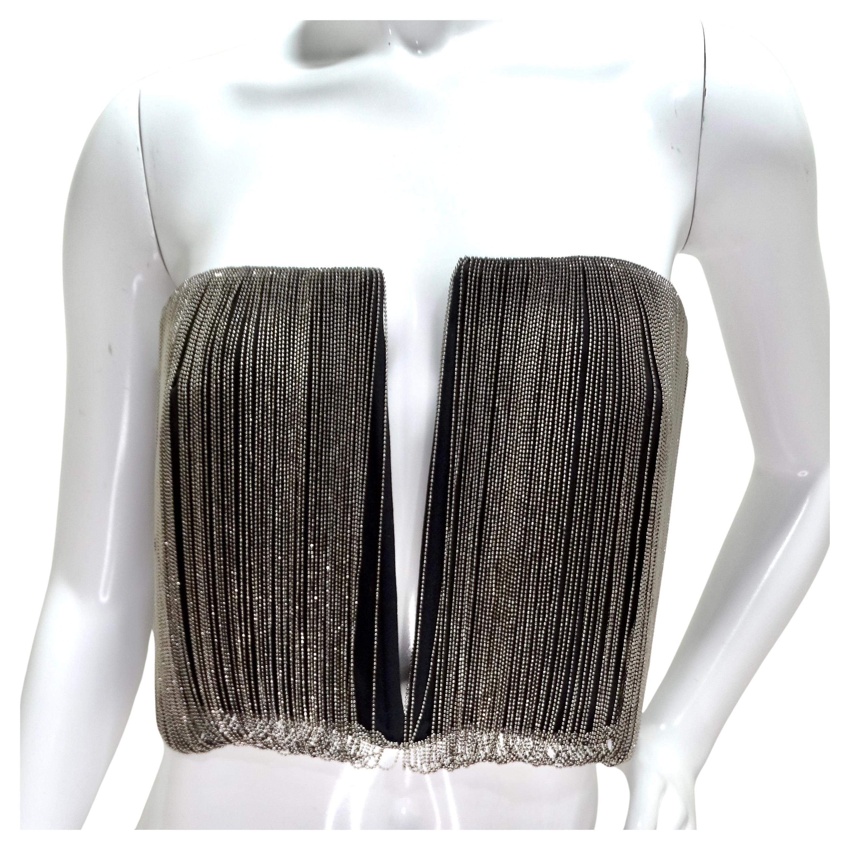 Dion Lee Beaded Plunge Strapless Top For Sale