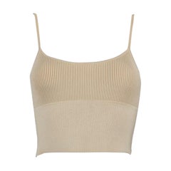 Dion Lee Beigefarbenes geripptes Crop Top Größe XS