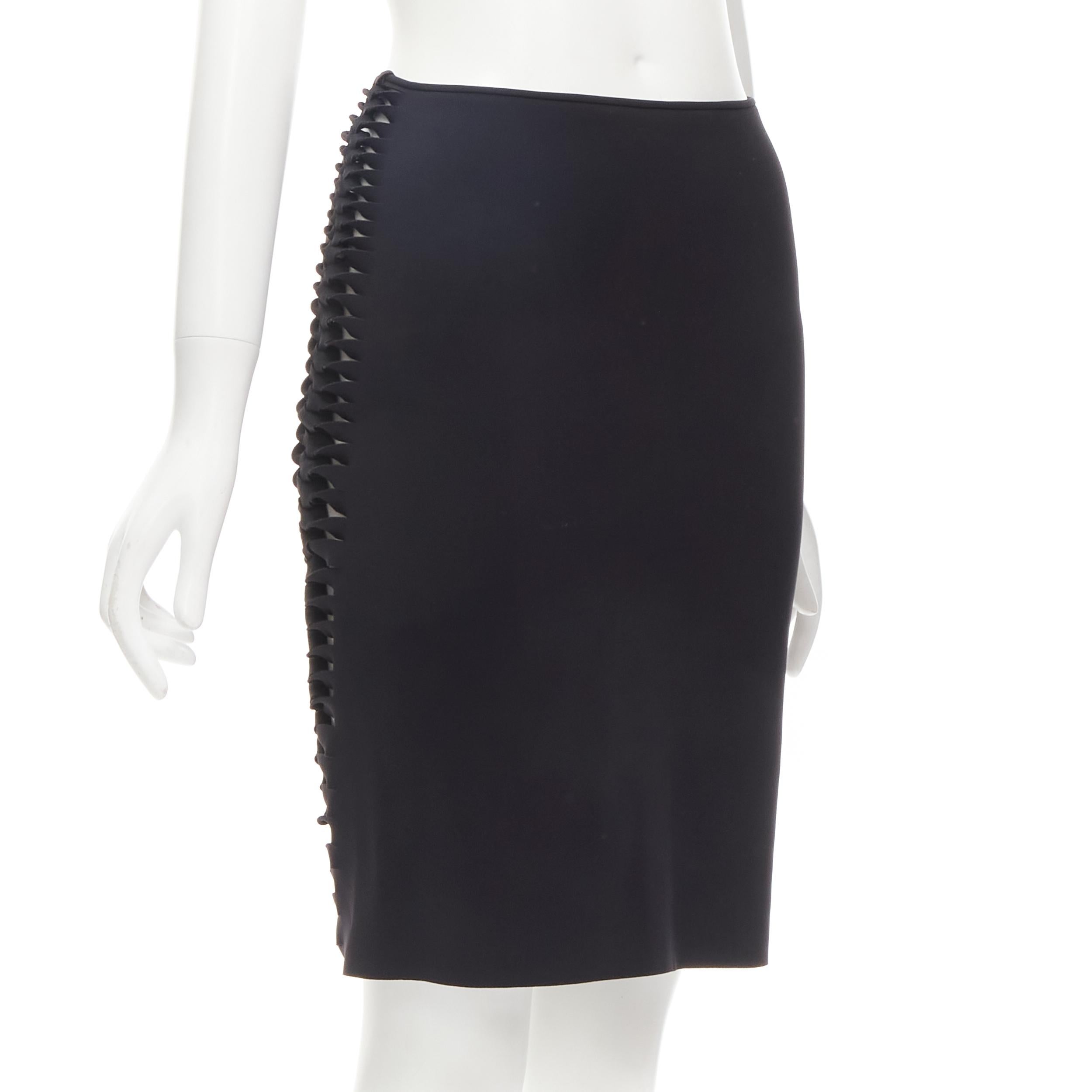 DION LEE black cut out braid knot detail pencil skirt AUS8 US4 S In Excellent Condition For Sale In Hong Kong, NT