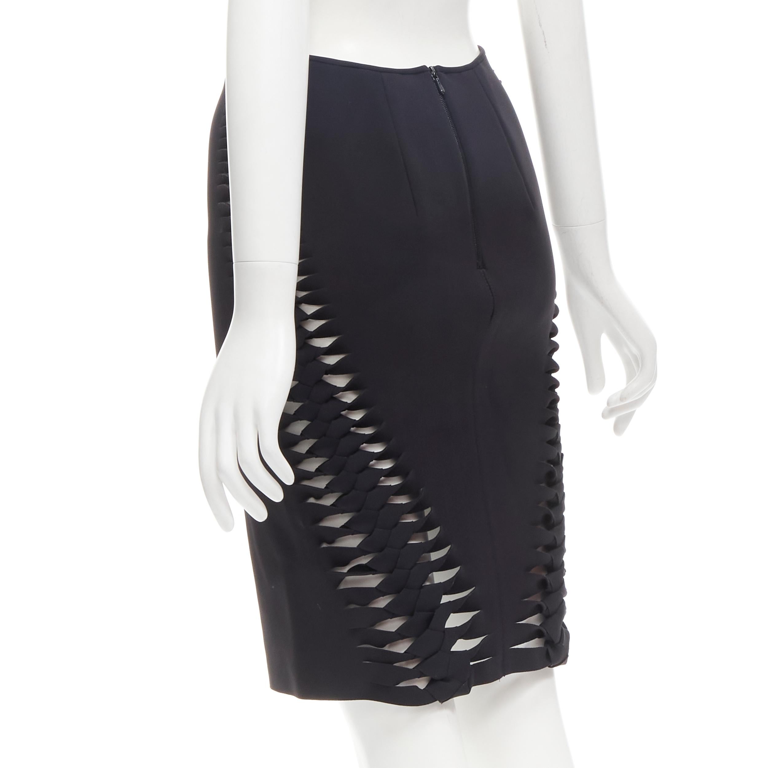 DION LEE black cut out braid knot detail pencil skirt AUS8 US4 S For Sale 1